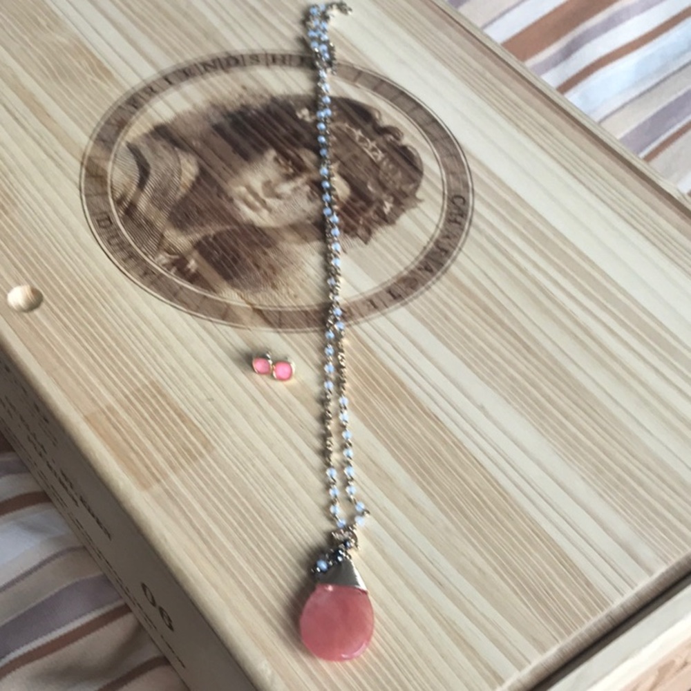 Nordstrom pink and gold necklace and earrings (3 for $15)